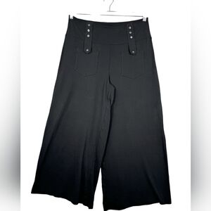 Effie's Heart Super wide leg button pocket detail jersey pants black goth sz XL